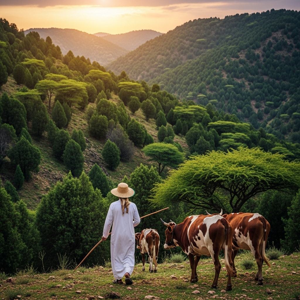 شاب يرعى البقر